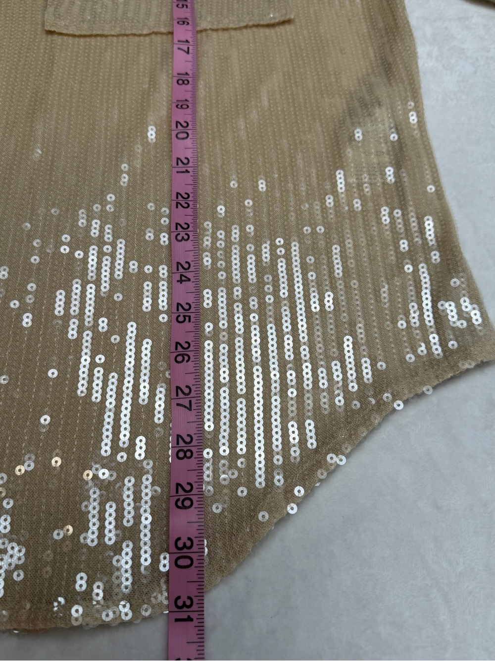 Pilcro Gold Sequin Button Front Blouse - Picture 12 of 13